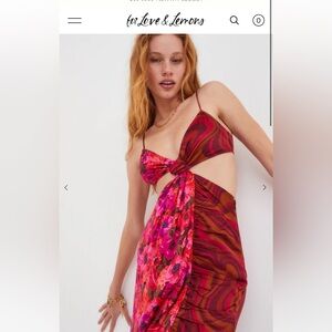 For Love & Lemons asymmetrical, two tone dress